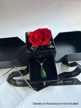 Special Real Red Rose Flower Gift Box.100% True Rose Jewelry Box.Preserved Flower Ring Necklace Earring Box.Forever Love Package.For Her
