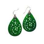 Vintage Geschnitzte Jade Ohrringe.Natürliche grüne Jade Ohrringe.Sterling Silber Jade Ohrringe.Tropfen Ohrringe.Chinesischer Jade Smaragd