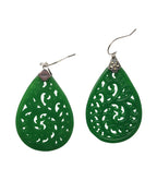 Vintage Geschnitzte Jade Ohrringe.Natürliche grüne Jade Ohrringe.Sterling Silber Jade Ohrringe.Tropfen Ohrringe.Chinesischer Jade Smaragd