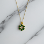 Dark Green Jade Hexagram Pendant – 18K Gold Plated Spiritual Necklace | Yoga Energy Gold Pendant