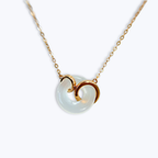 Roségold 18'' Weiße Jade Ring Anhänger.Runde Jade Halskette.Jade Kreis Anhänger.Moderner Schmuck.Echte Jade Halskette.Echter Jade Anhänger.Geschenk