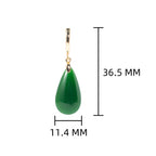 small teardrop jade earrings made measured 36.5mmx11.4mm