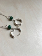 the hooks of long jade dangle earrings with 925 sterling symbols