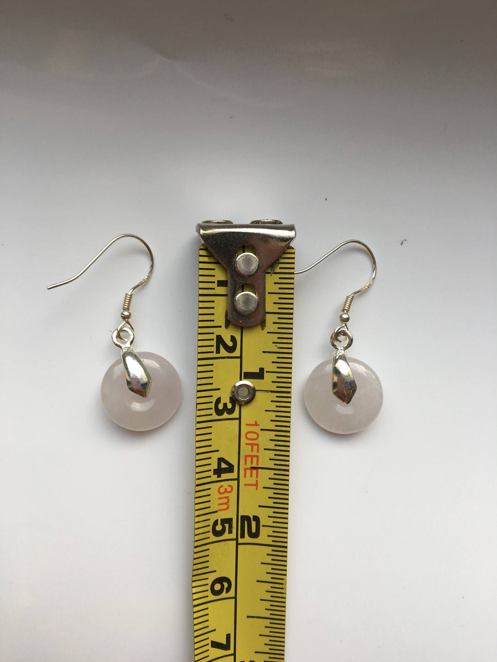 White Jade Circle Earrings.Sterling Silver Round Earrings.Jade Hanging Earrings.Jade Donut Earrings.Silver Jade Earrings.Natural Jade