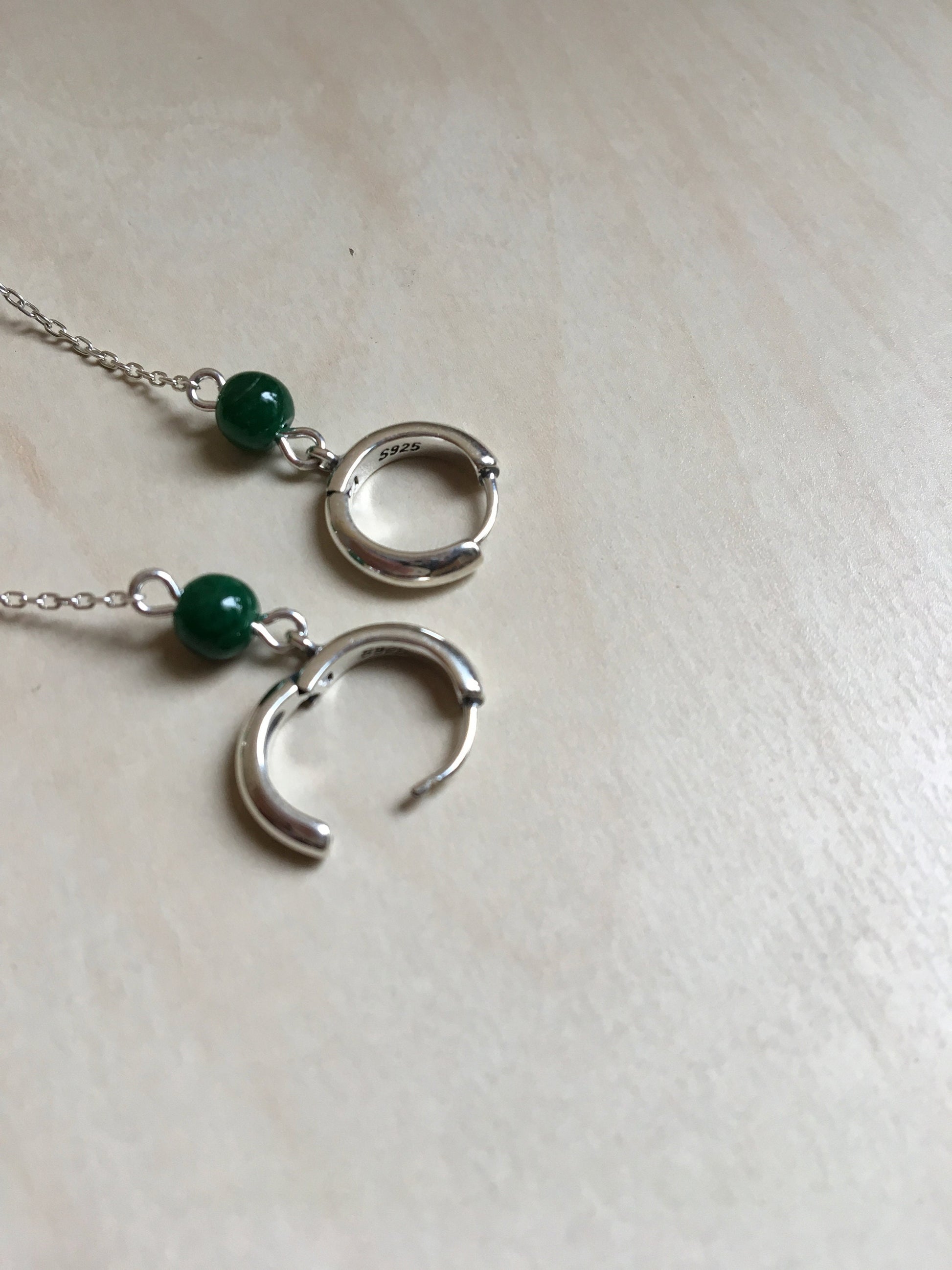 Long Dangle Chinese Character jade earrings.Dark Green Jade.Double Happiness Emerald Earrings.Lucky Stone Jewelry.Gift for Her.Vintage jade