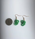 Hellgrüne Jade Cluster Ohrringe.Jade Kreise Ohrringe.Frühlingsgrüne Runde Jade Ohrringe.Jade Gold Ohrringe.Jade Donuts Ohrringe.Handarbeit