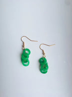 Hellgrüne Jade Cluster Ohrringe.Jade Kreise Ohrringe.Frühlingsgrüne Runde Jade Ohrringe.Jade Gold Ohrringe.Jade Donuts Ohrringe.Handarbeit