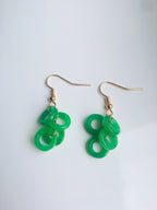 Hellgrüne Jade Cluster Ohrringe.Jade Kreise Ohrringe.Frühlingsgrüne Runde Jade Ohrringe.Jade Gold Ohrringe.Jade Donuts Ohrringe.Handarbeit