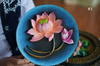 Chinese Flower Fish Folk Art Wood Carving.Antique Tabletop Painting Collection.Asian Home Wall Decor Round Feng Shui Plaques Panel.Gift