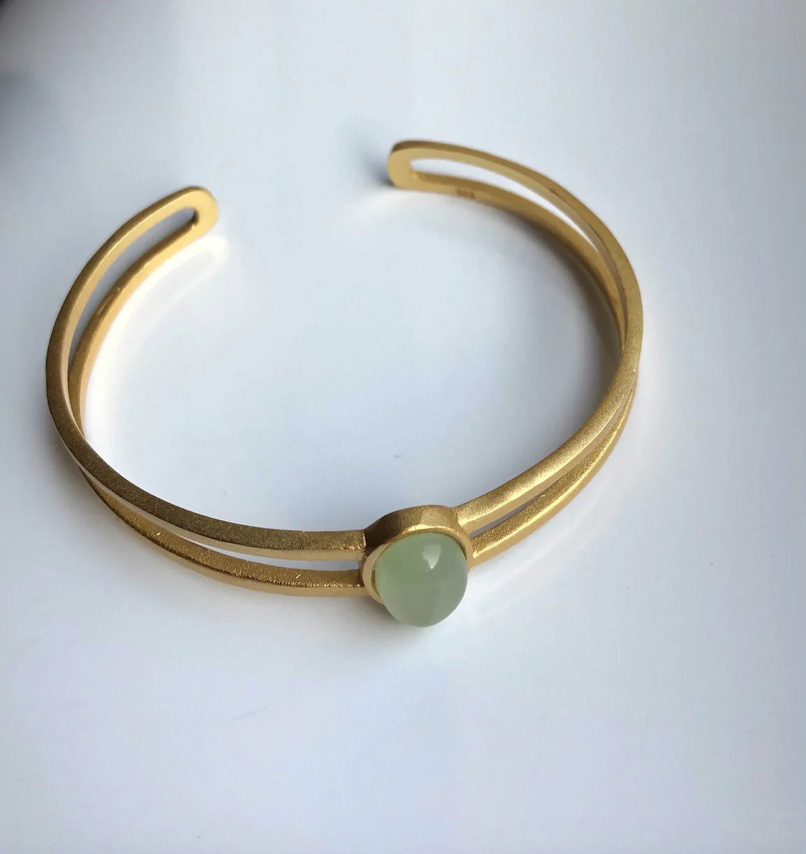 Gold Minimalistic Bangle.Green Jade Bracelets.Jade Adjustable Bangles.Modern 14k Gold Cuff.Jade Beads Jewelry.Light green real chinese jade