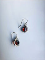 Vintage Spitze Rubin Tropfen Ohrringe.925 Sterling Silber Schmuck.Rote Edelstein Tropfen Ohrringe.Hängende Kristall Ohrringe.Roter Zirkon Brautjungfern