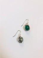 Green Jade Drop Earrings with lace design.Real Round Jade Earrings.925 Sterling Silver Jewelry.Hanging Jade Earrings.Vintage Jade Silver.