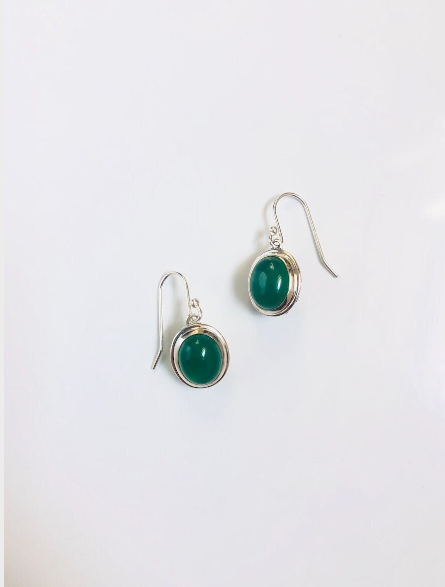 Green Jade Drop Earrings with lace design.Real Round Jade Earrings.925 Sterling Silver Jewelry.Hanging Jade Earrings.Vintage Jade Silver.