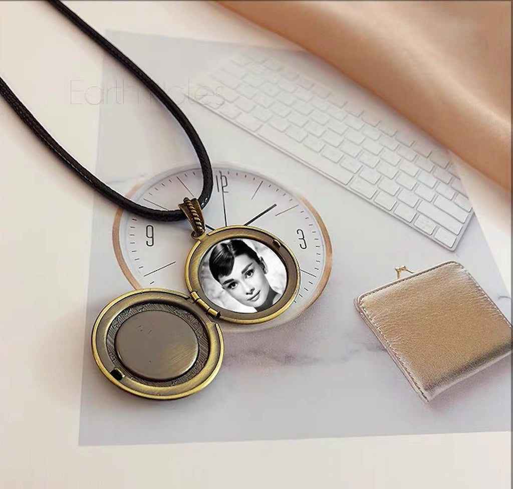 Titanium Steel Men's Necklace.Green Jade Pendant for Men.Picture frame photo locket pendant.Long Real Nephrite Jade Jewelry.Gift for him