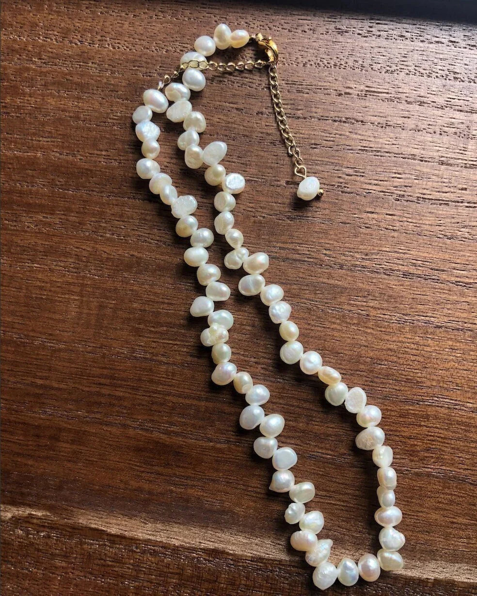 14 gold filled Irregular natural pearls beads necklace - Adjustable Baroque Freshwater Pearl Necklace | Wedding bride Jewelry