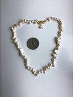 14 gold filled Irregular natural pearls beads necklace - Adjustable Baroque Freshwater Pearl Necklace | Wedding bride Jewelry