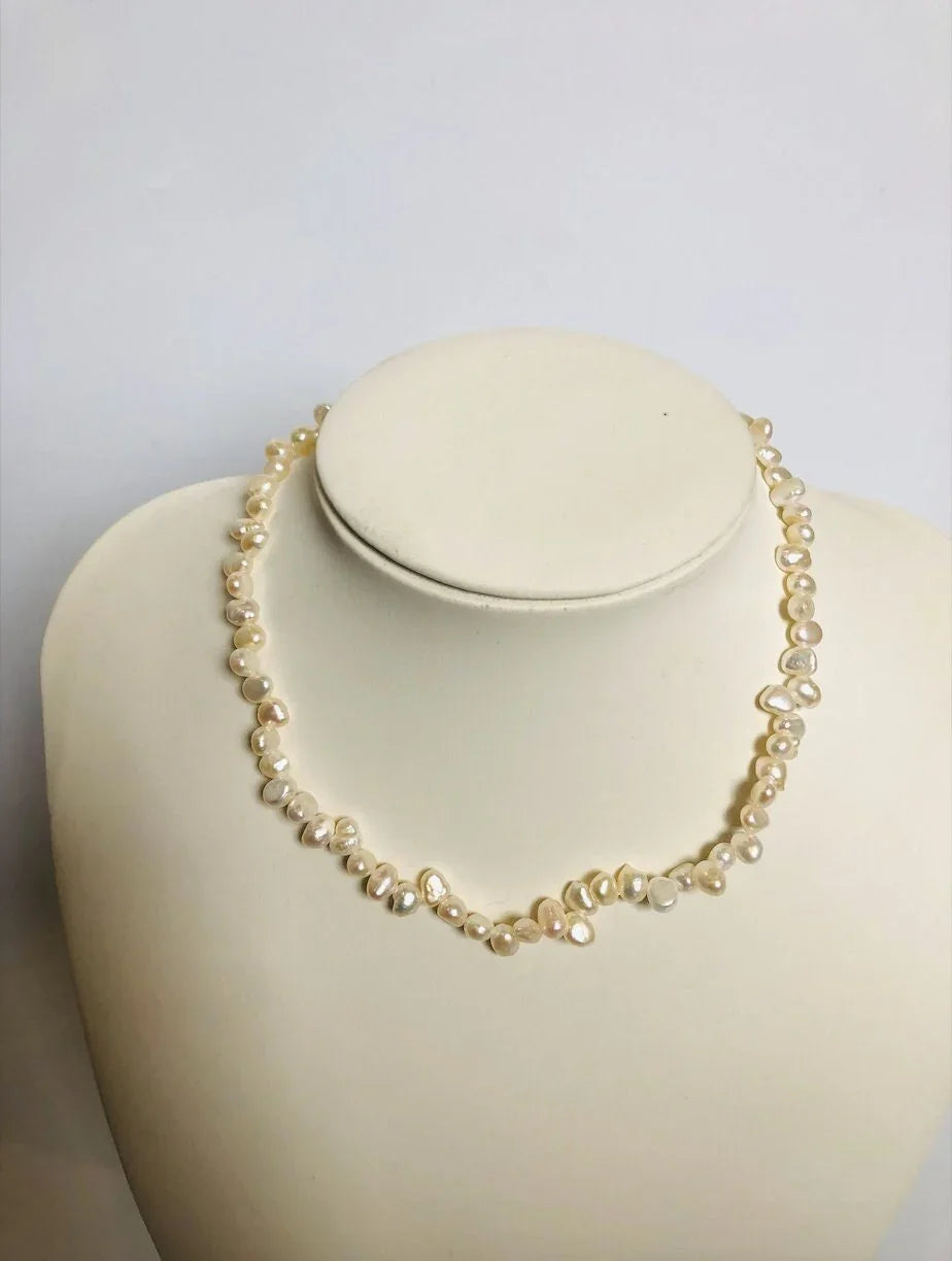 14 gold filled Irregular natural pearls beads necklace - Adjustable Baroque Freshwater Pearl Necklace | Wedding bride Jewelry