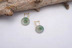 Modern Gold Jade Donut Earrings – Green or White Natural Jade Dangle Jewelry | Genuine Chinese Jade Gift