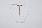 Dainty Double Layered White Beads and Gold Choker - Tiny Turquoise Beaded Necklace | Boho Evil Eye PendantHippie Jewelry