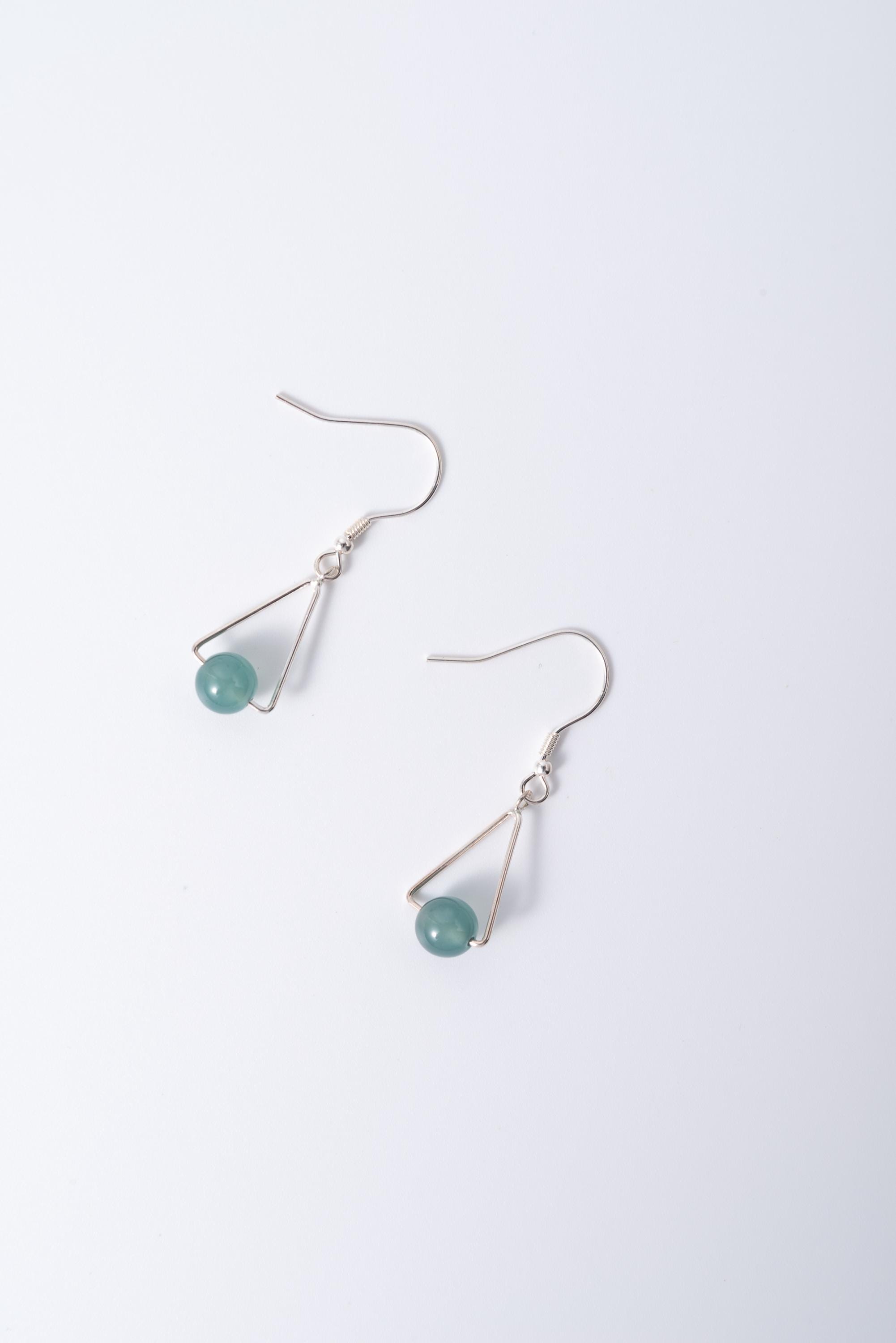 Jade Teardrop Earrings.Green Teardrop Earrings.Silver Teardrop Earrings.Simple Green Jade Jewelry.Jade Drop earring.Dangle.Free Shipping