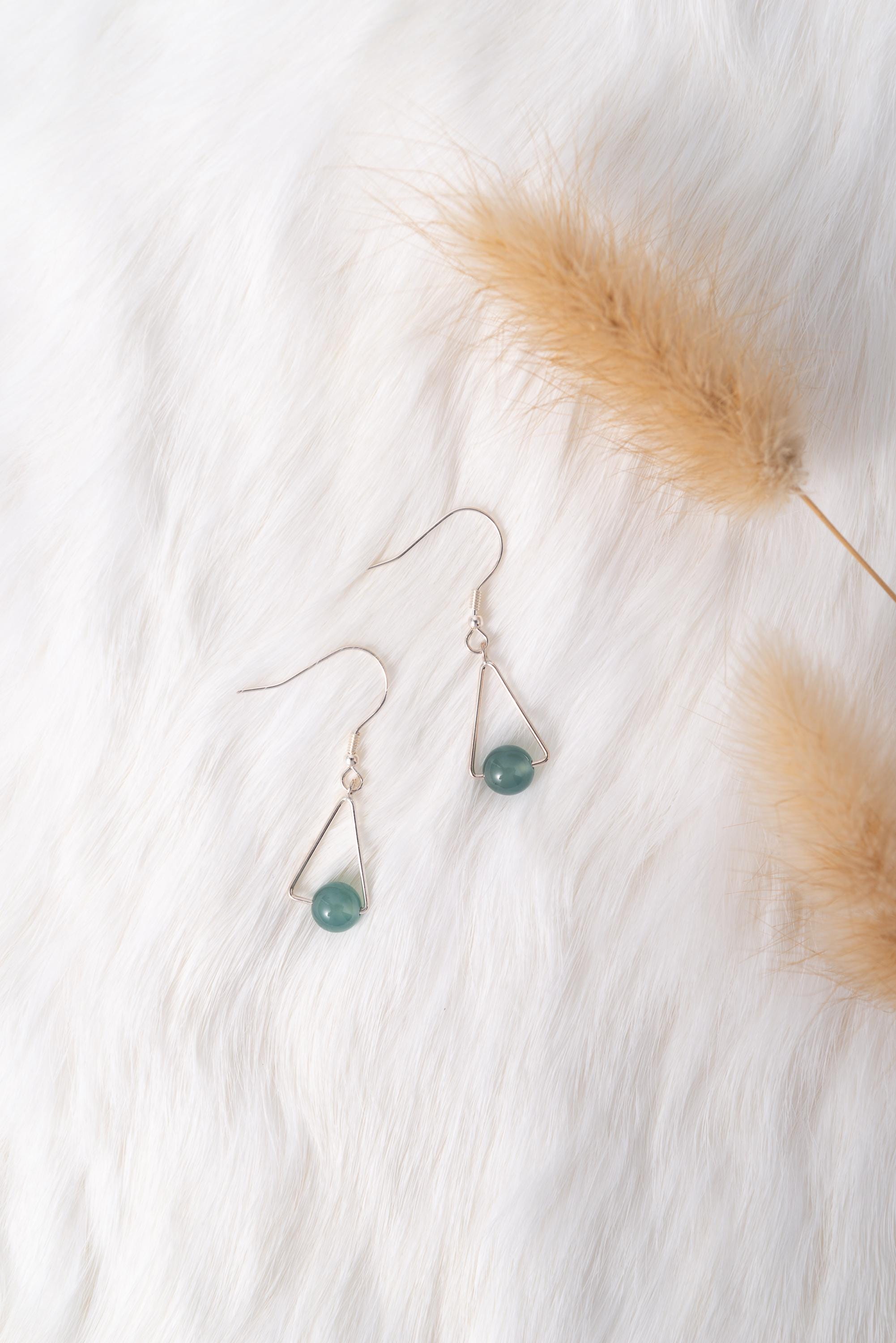 Jade Teardrop Earrings.Green Teardrop Earrings.Silver Teardrop Earrings.Simple Green Jade Jewelry.Jade Drop earring.Dangle.Free Shipping