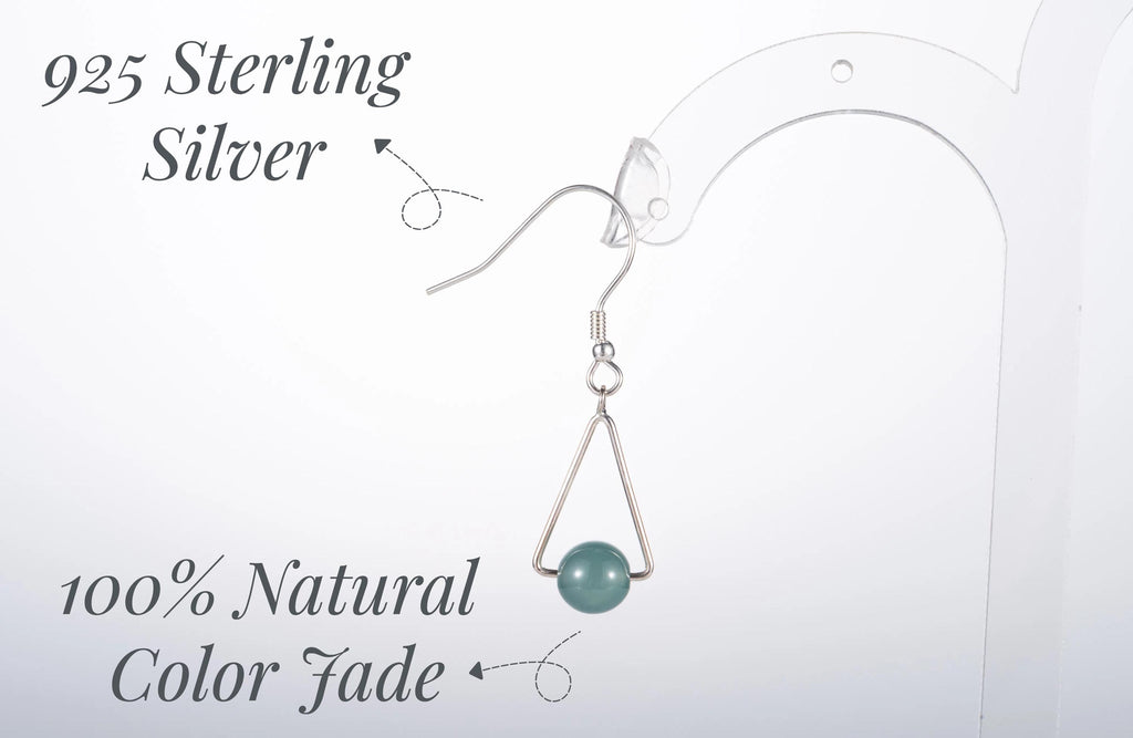 Jade Teardrop Earrings.Green Teardrop Earrings.Silver Teardrop Earrings.Simple Green Jade Jewelry.Jade Drop earring.Dangle.Free Shipping