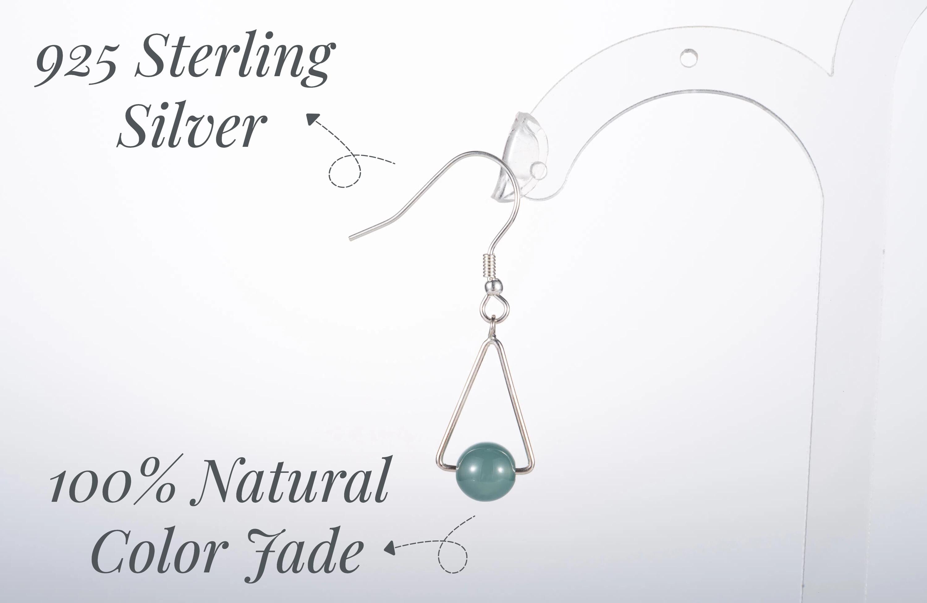 Jade Teardrop Earrings.Green Teardrop Earrings.Silver Teardrop Earrings.Simple Green Jade Jewelry.Jade Drop earring.Dangle.Free Shipping