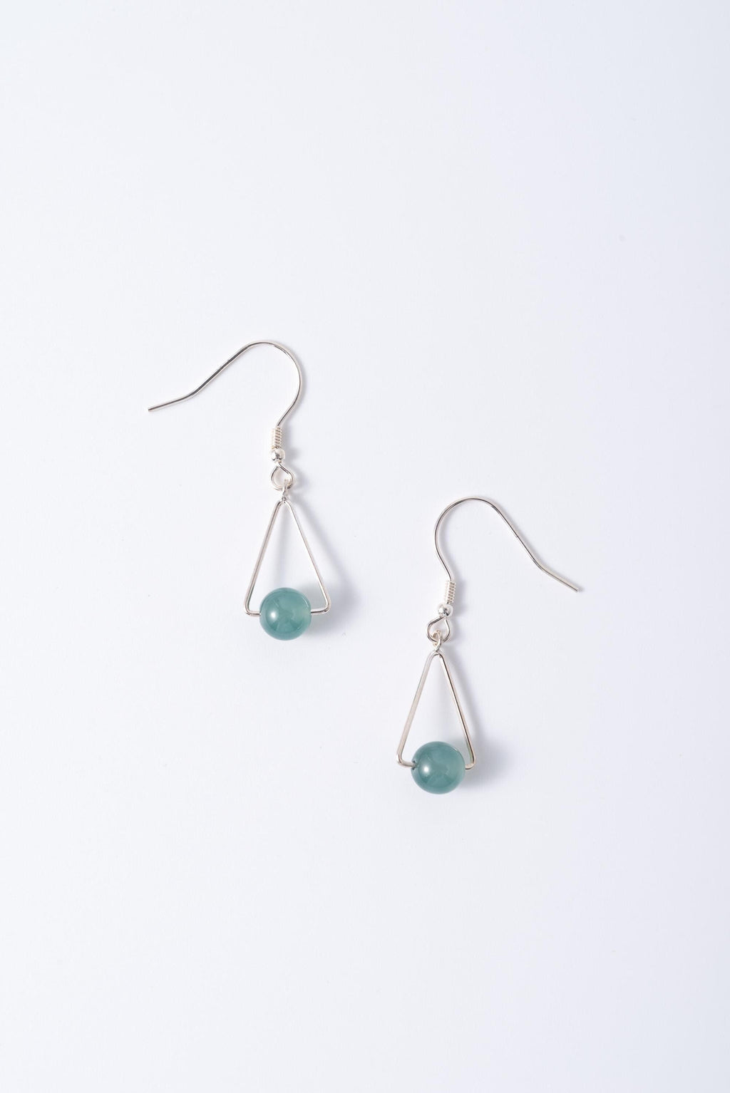 Jade Teardrop Earrings.Green Teardrop Earrings.Silver Teardrop Earrings.Simple Green Jade Jewelry.Jade Drop earring.Dangle.Free Shipping