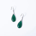 Elegant jade earrings with 925 sterling silver, perfect gift for mother or loved one
