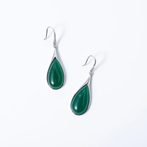 Elegant jade earrings with 925 sterling silver, perfect gift for mother or loved one