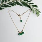 jade anklet with green leaf decorations