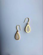 Back view of teardrop jade earrings showing smooth jade and gold hardware